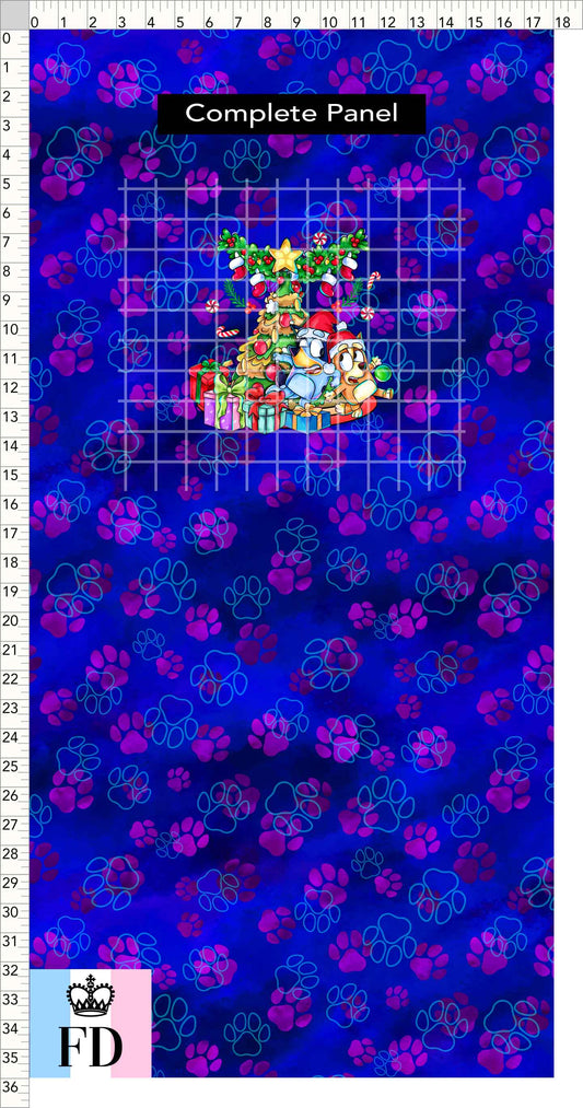PREORDER - Christmas Wackadoo! - Panel - Tree - Paws Blue - CHILD or ADULT