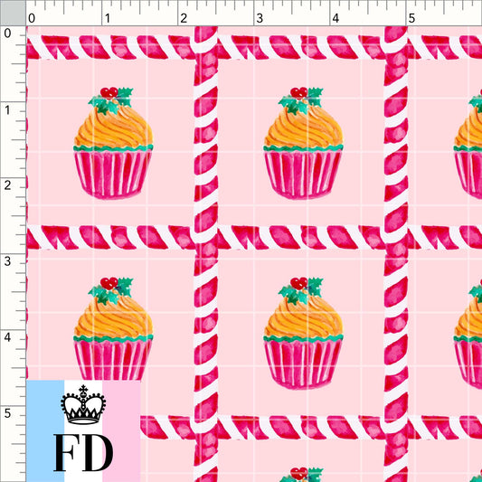 PREORDER - Food - Christmas Candy Cupcake - Light Pink