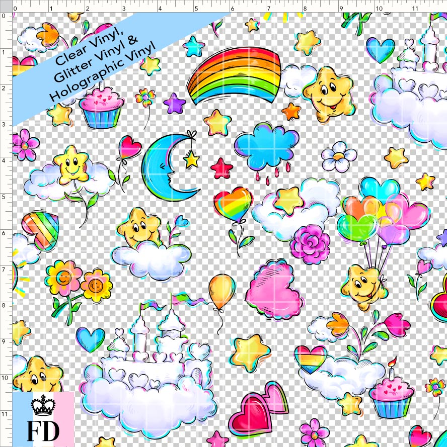 PREORDER - Rainbow Bears - Cute Sky - CLEAR & GLITTER VINYL - REGULAR SCALE