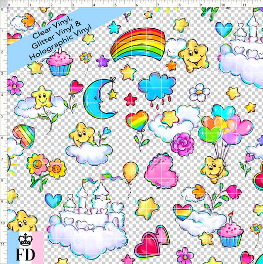 PREORDER - Rainbow Bears - Cute Sky - CLEAR & GLITTER VINYL - REGULAR SCALE