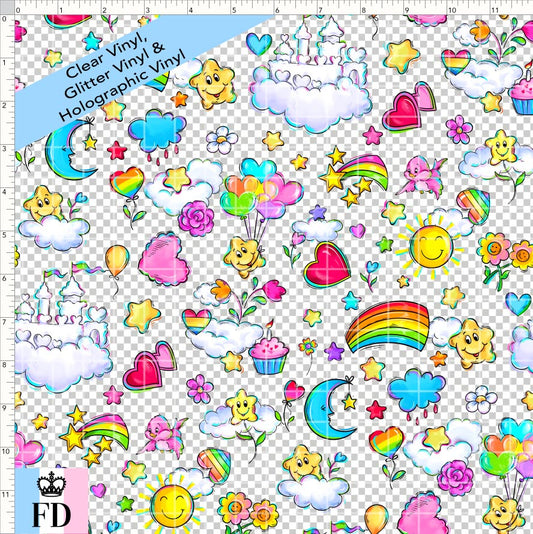 PREORDER - Rainbow Bears - Cute Sky - CLEAR & GLITTER VINYL - SMALL SCALE