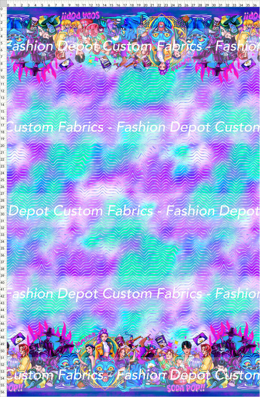 PREORDER - KPop Demon HuntrX - Double Border - Waves Aqua Lilac Background