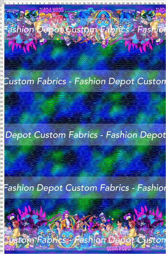 PREORDER - KPop Demon HuntrX - Double Border - Waves Blue Green Background