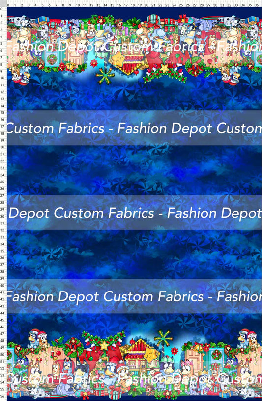PREORDER - Christmas Wackadoo! - Double Border - Candy Blue Background