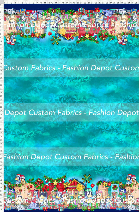 PREORDER - Christmas Wackadoo! - Double Border - Candy Teal Background