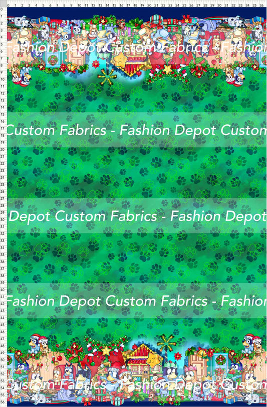 PREORDER - Christmas Wackadoo! - Double Border - Paws Green Background