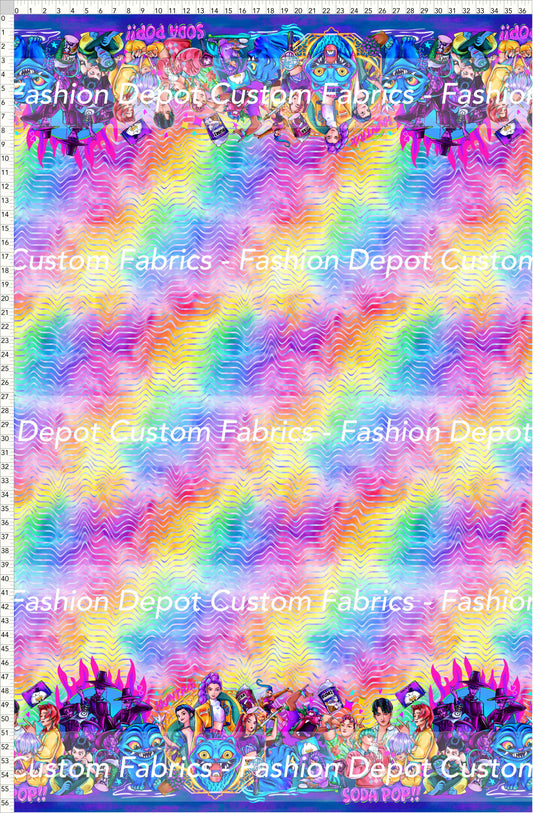 PREORDER - KPop Demon HuntrX - Double Border - Waves Rainbow Background