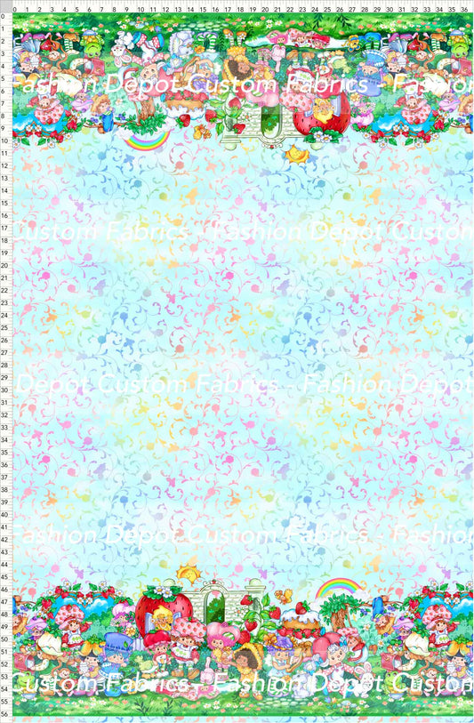 PREORDER - Short-Berry Friends - Double Border - Foliage Aqua Background