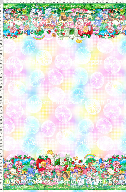 PREORDER - Short-Berry Friends - Double Border - Lemons Colorful Background