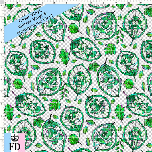 PREORDER - Safari Adventures - Fenestrated Leaves - CLEAR & GLITTER VINYL - REGULAR SCALE
