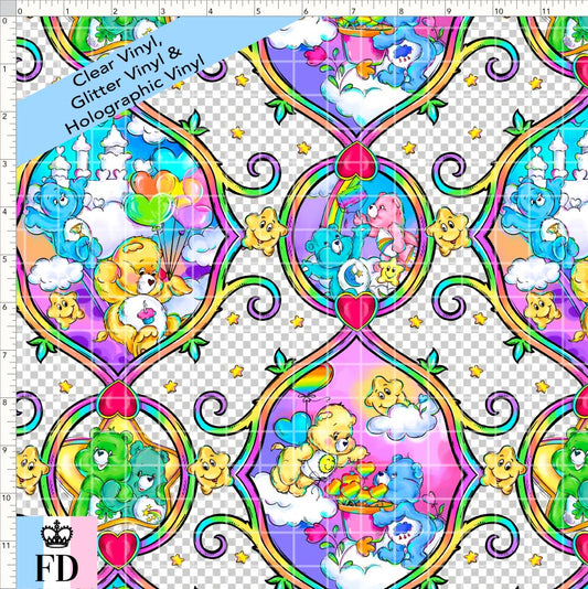 PREORDER - Rainbow Bears - Frames - CLEAR & GLITTER VINYL - REGULAR SCALE