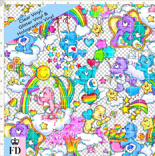 PREORDER - Rainbow Bears - Main - CLEAR & GLITTER VINYL - REGULAR SCALE