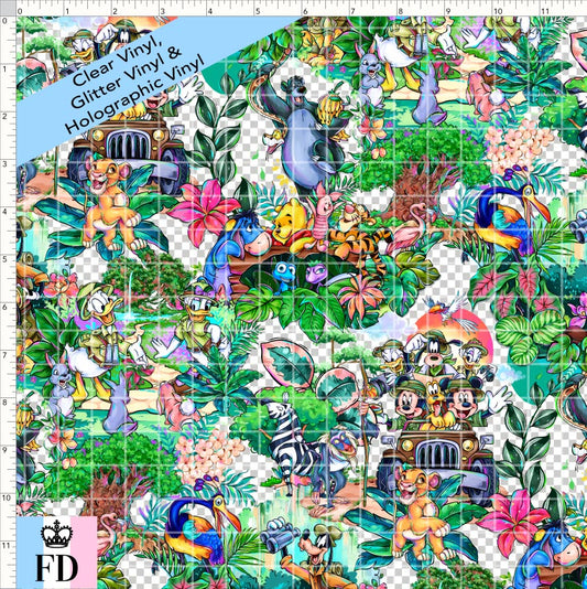 PREORDER - Safari Adventures - Main Flowers - CLEAR & GLITTER VINYL - REGULAR SCALE