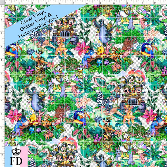 PREORDER - Safari Adventures - Main Flowers - CLEAR & GLITTER VINYL - SMALL SCALE