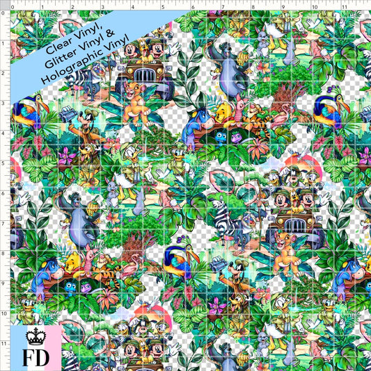 PREORDER - Safari Adventures - Main Leaves - CLEAR & GLITTER VINYL - SMALL SCALE