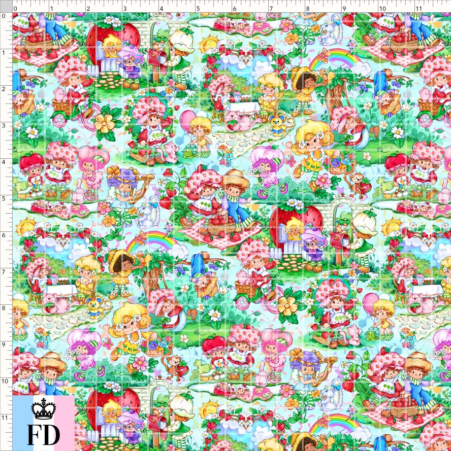 PREORDER - Short-Berry Friends - Main - Aqua - SMALL SCALE