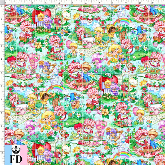 PREORDER - Short-Berry Friends - Main - Aqua - SMALL SCALE