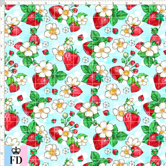 PREORDER - Short-Berry Friends - Strawberries - Aqua - SMALL SCALE