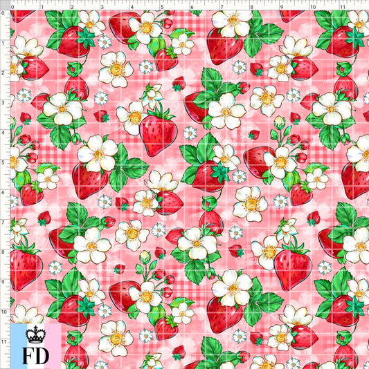 PREORDER - Short-Berry Friends - Strawberries - Gingham - SMALL SCALE
