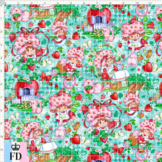 PREORDER - Short-Berry Friends - Strawberry - Teal - REGULAR SCALE