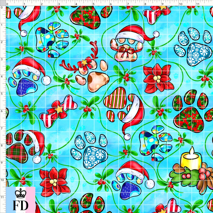 PREORDER - Christmas Wackadoo! - Xmas Paws - Light Blue - REGULAR SCALE